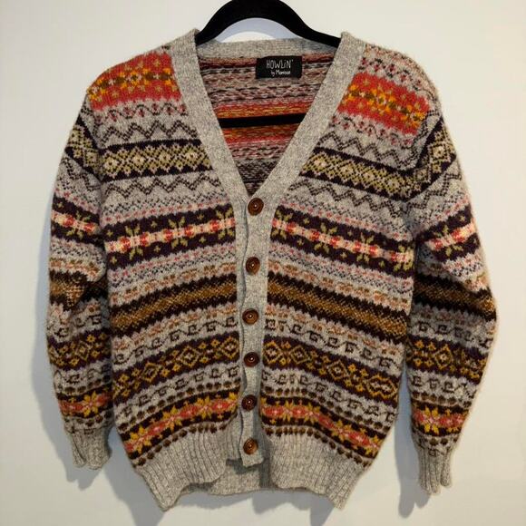 Howlin' Sweaters - Howlin’ by Morrison Fair Isle Wool Cardigan Made in Scotland Nordic Sweater